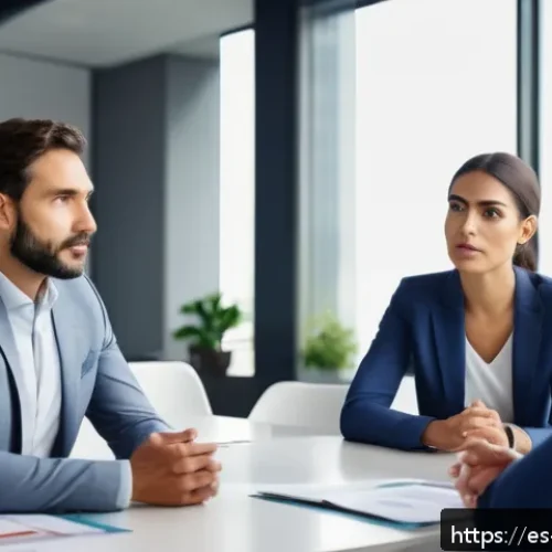 Home 26 상대방 의견을 포괄적으로 이해하기 - A diverse group of professional colleagues in a modern office setting engaged in active listening du...