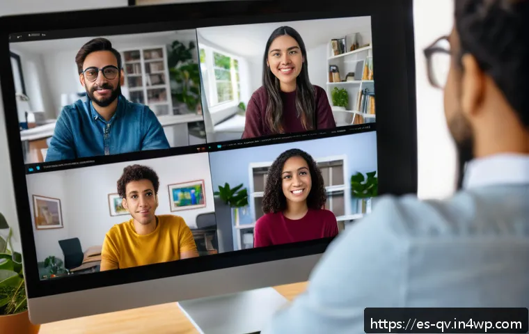 온라인 토론에서의 경청 기술 - A diverse group of Spanish-speaking young adults engaged in a respectful online video conference, vi...